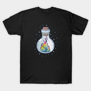 Pansexual Fire Occult Bottle LGBT Pan Pride Flag T-Shirt